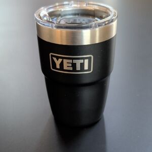 Yeti Matte Black Tumbler with Clear Lid (Small 8 oz.)